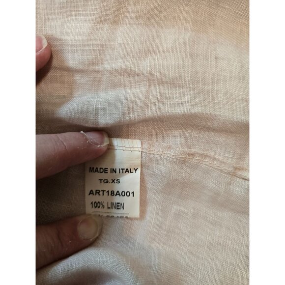 Francesca Bettini Italy Pink Linen Pullover Shift Dress 3/4 Bell Sleeve Size XS - Picture 6 of 7